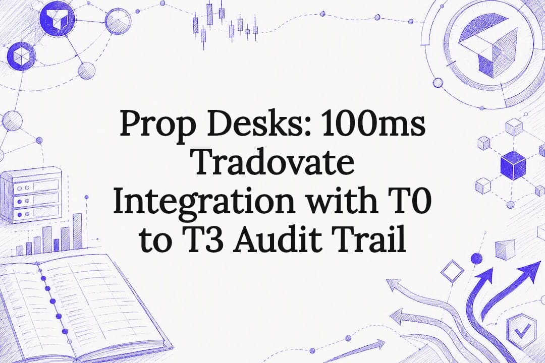 Prop Desks: 100ms Tradovate Integration with T0 to T3 Audit Trail