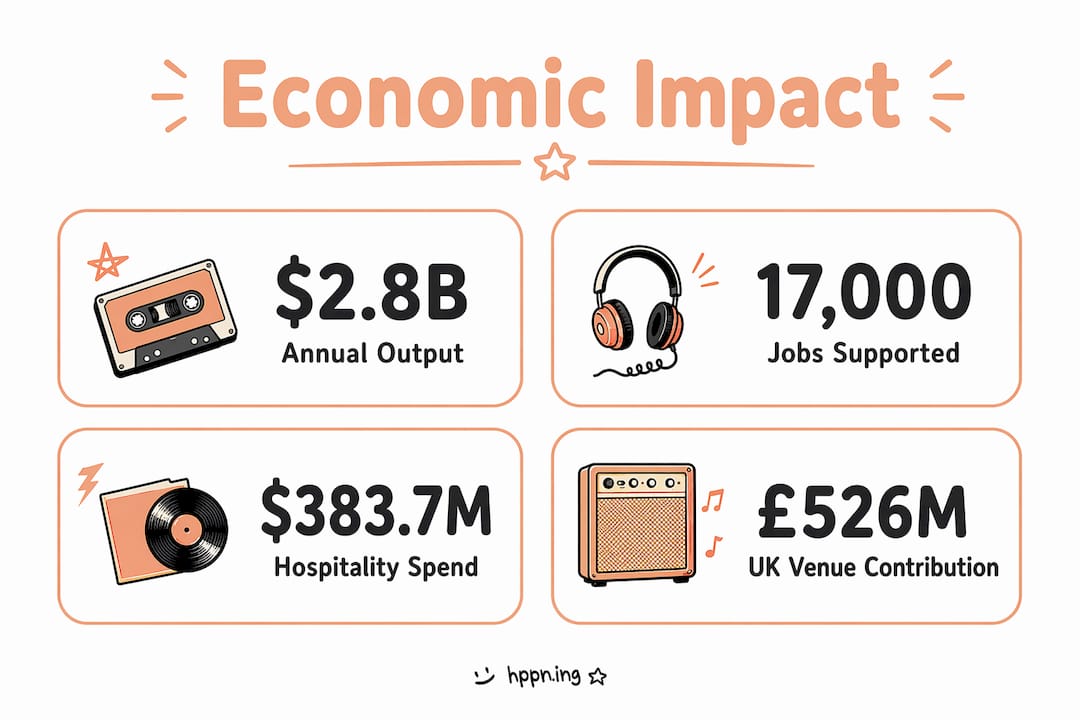 Infographic showing economic impact stats of music venues