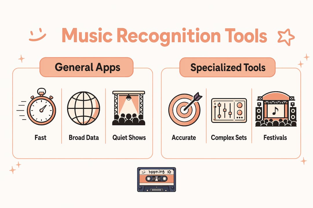 Infographic comparing general apps and specialized music tools