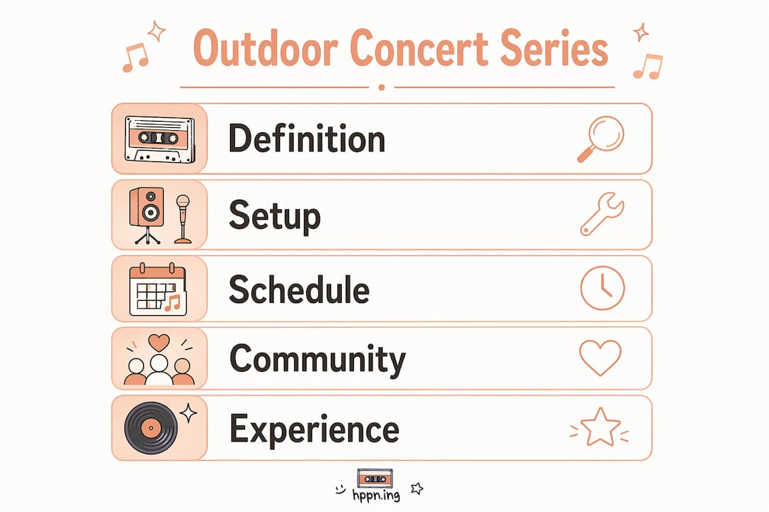 Infographic showing outdoor concert series stages