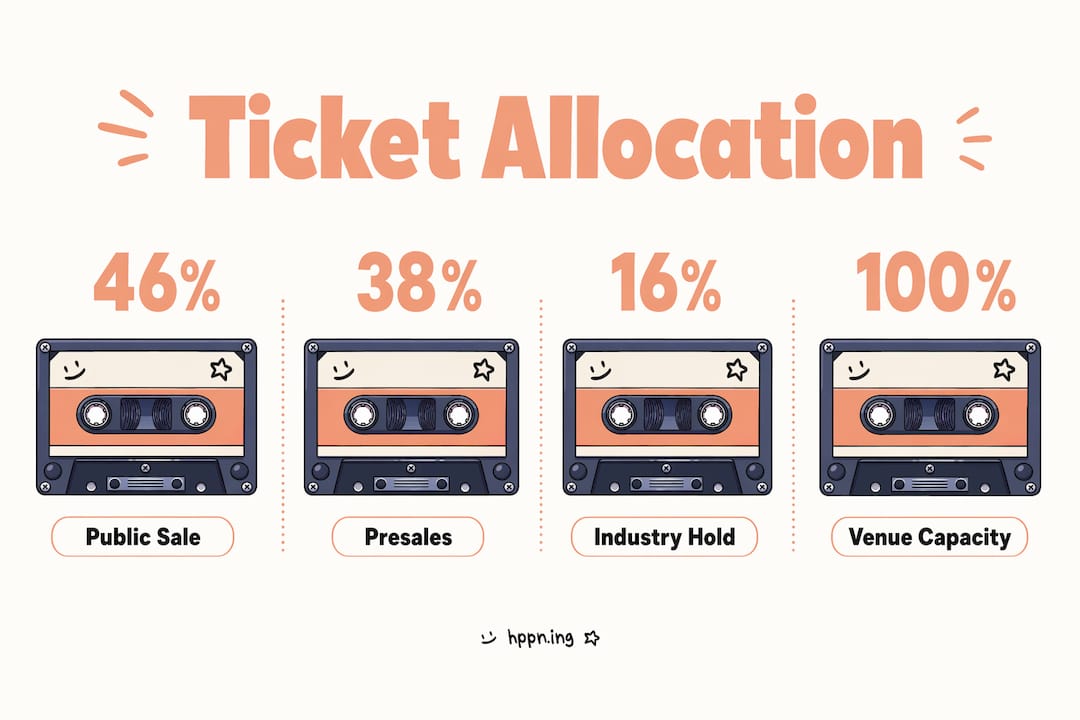 Infographic showing ticket allocation percentages