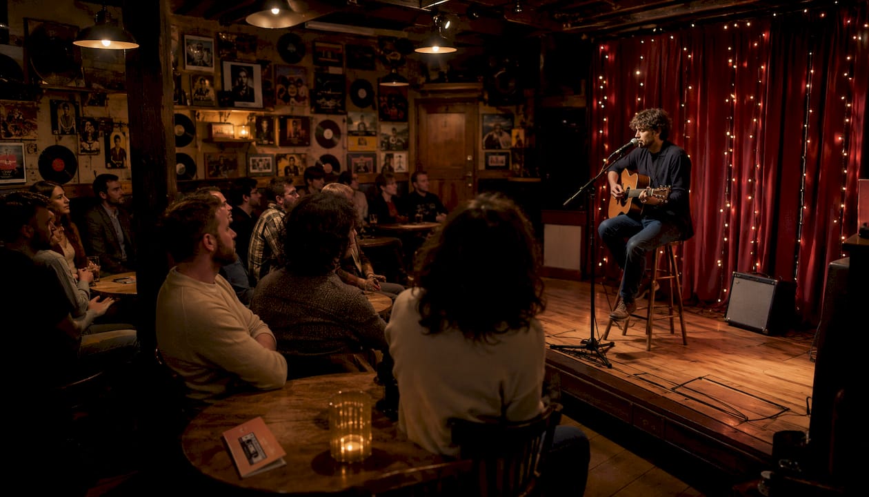 Interior of a classic legendary small music venue
