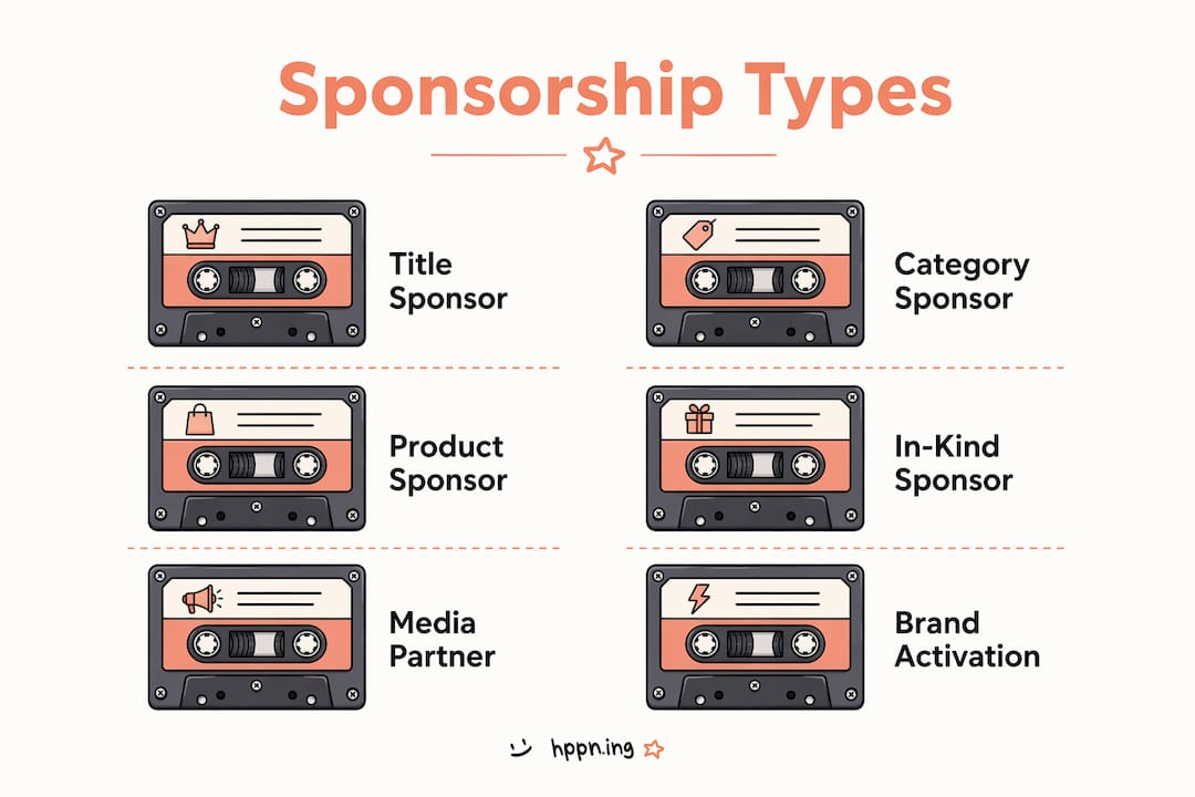 Infographic illustrating types of music event sponsorships
