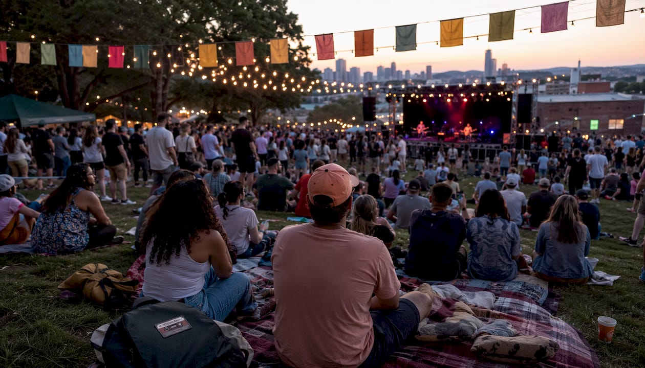 Side view of intimate concert proximity and sightlines