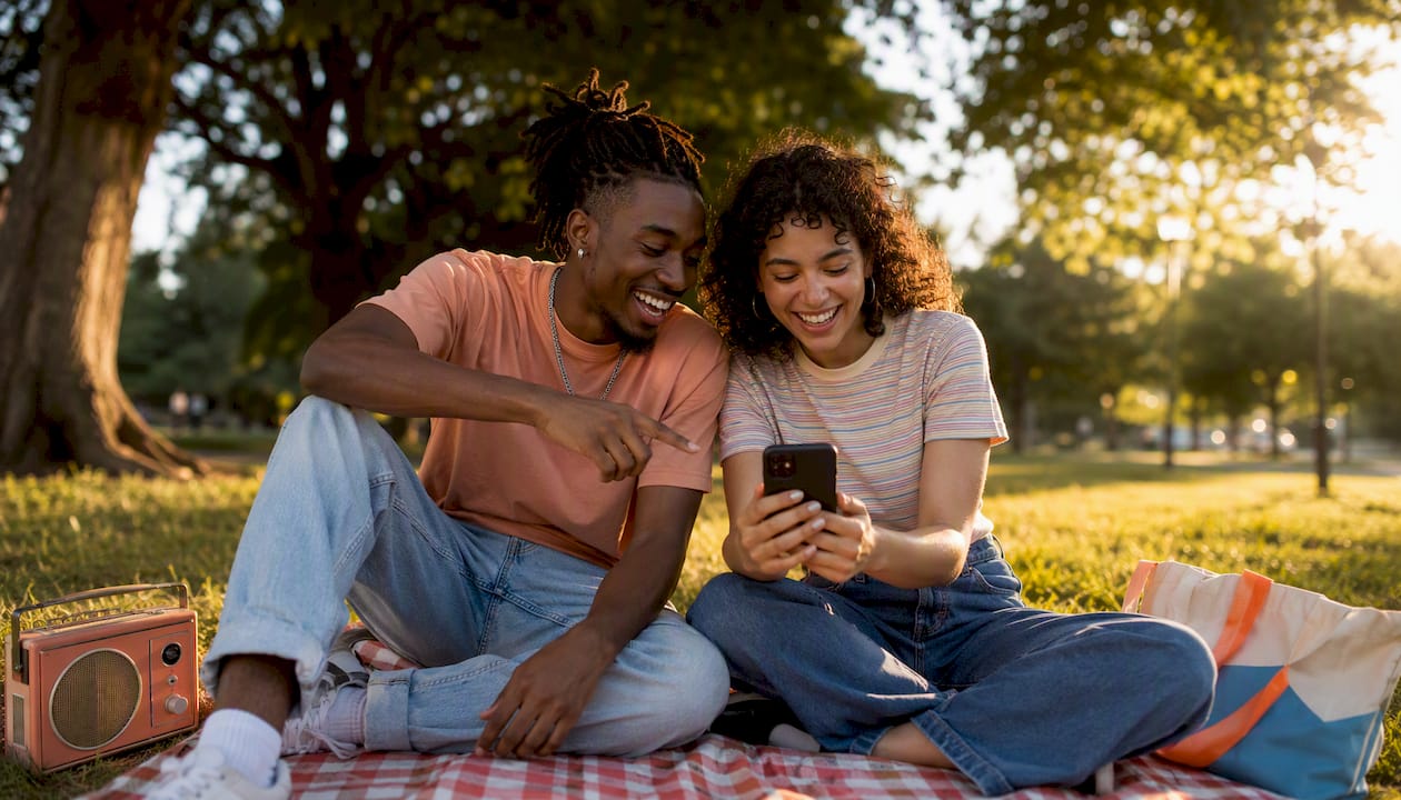Hands using phone and credit card for ticket purchase