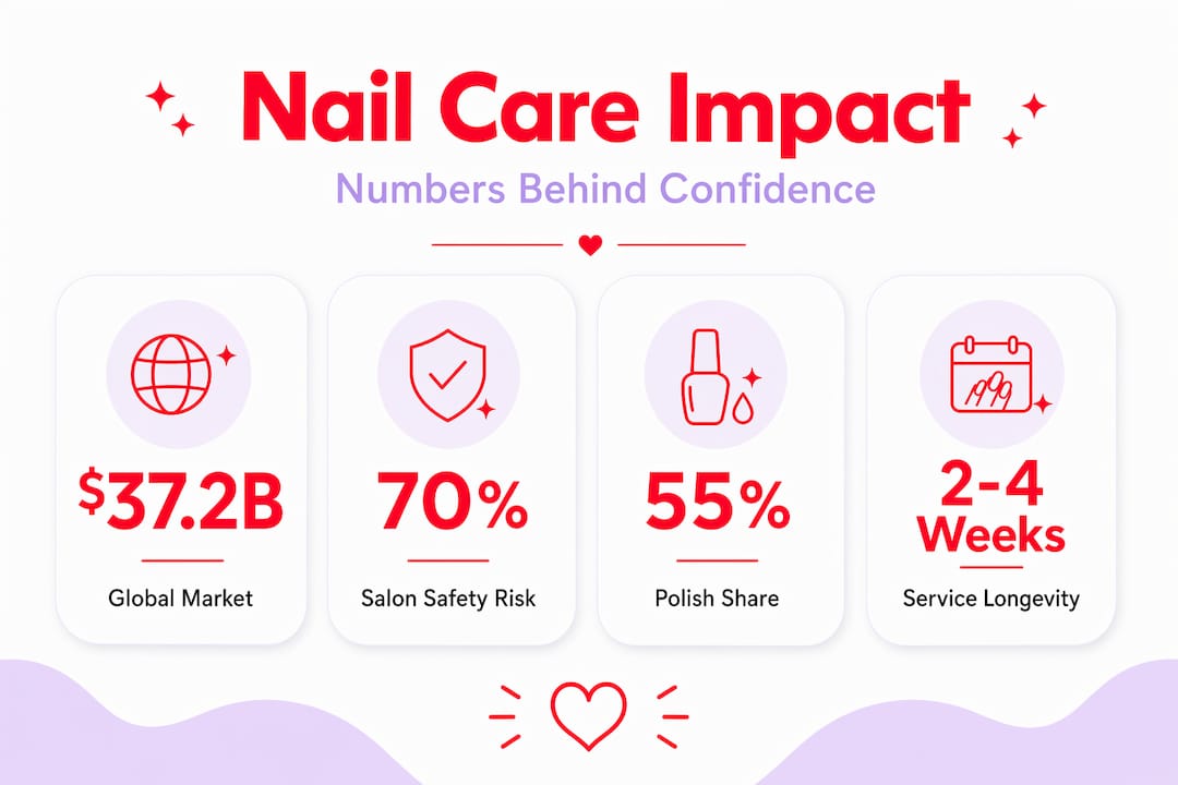 Infographic showing nail care market and confidence statistics