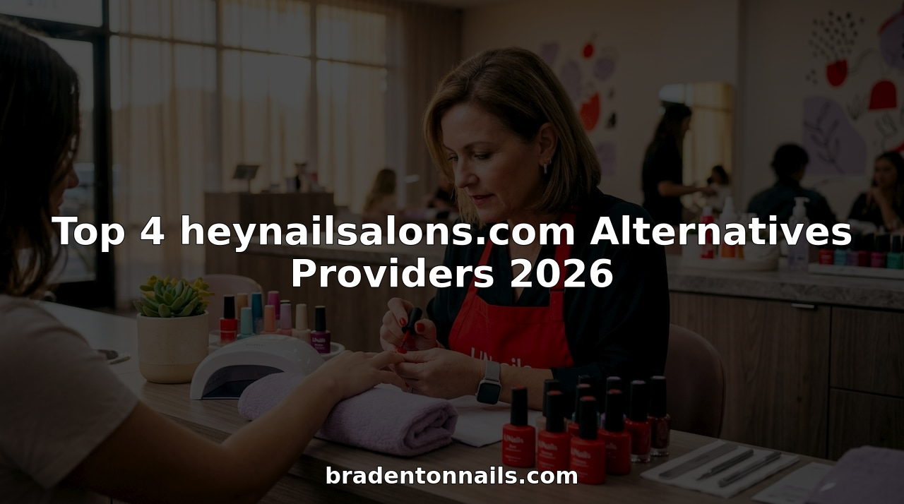 Nail technician doing manicure at salon table