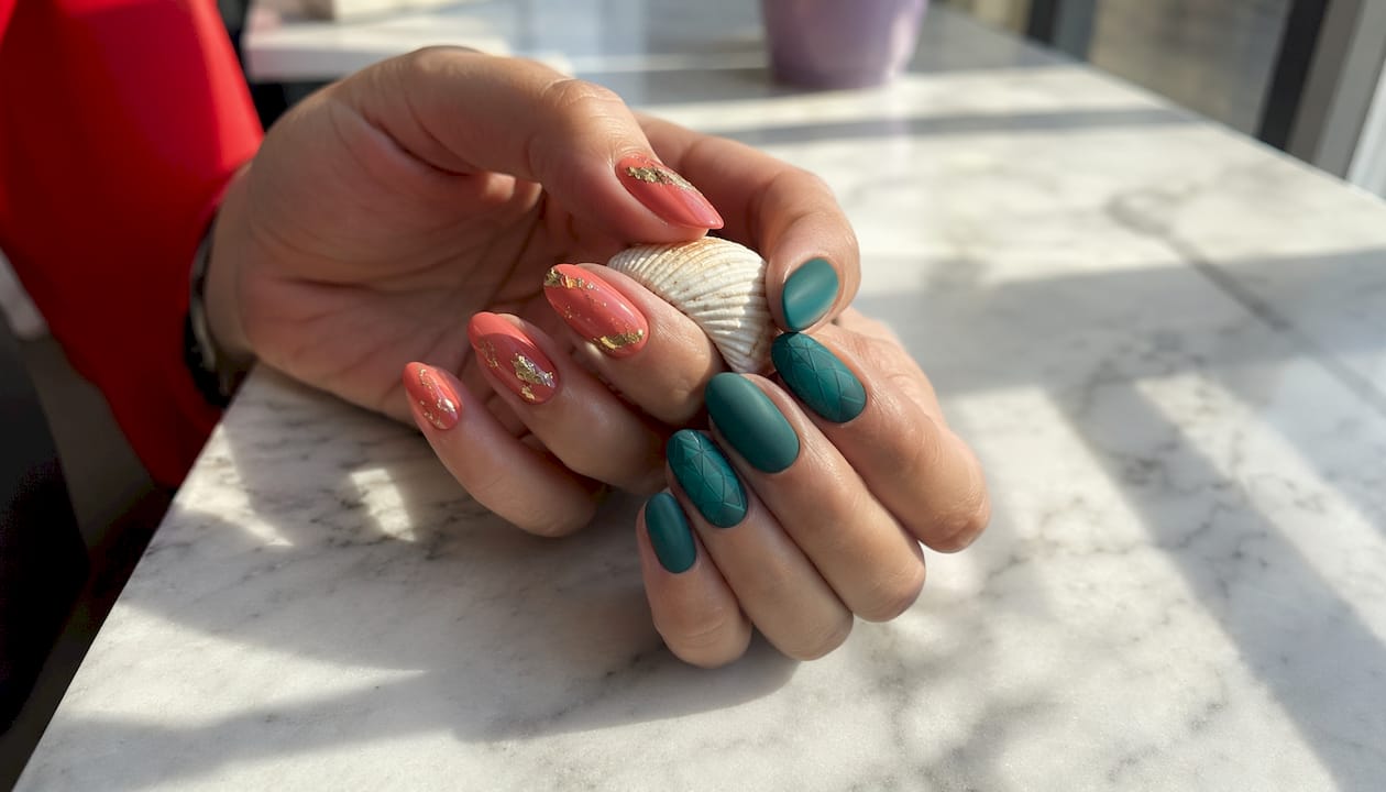 Close-up of trendy 2026 nail designs