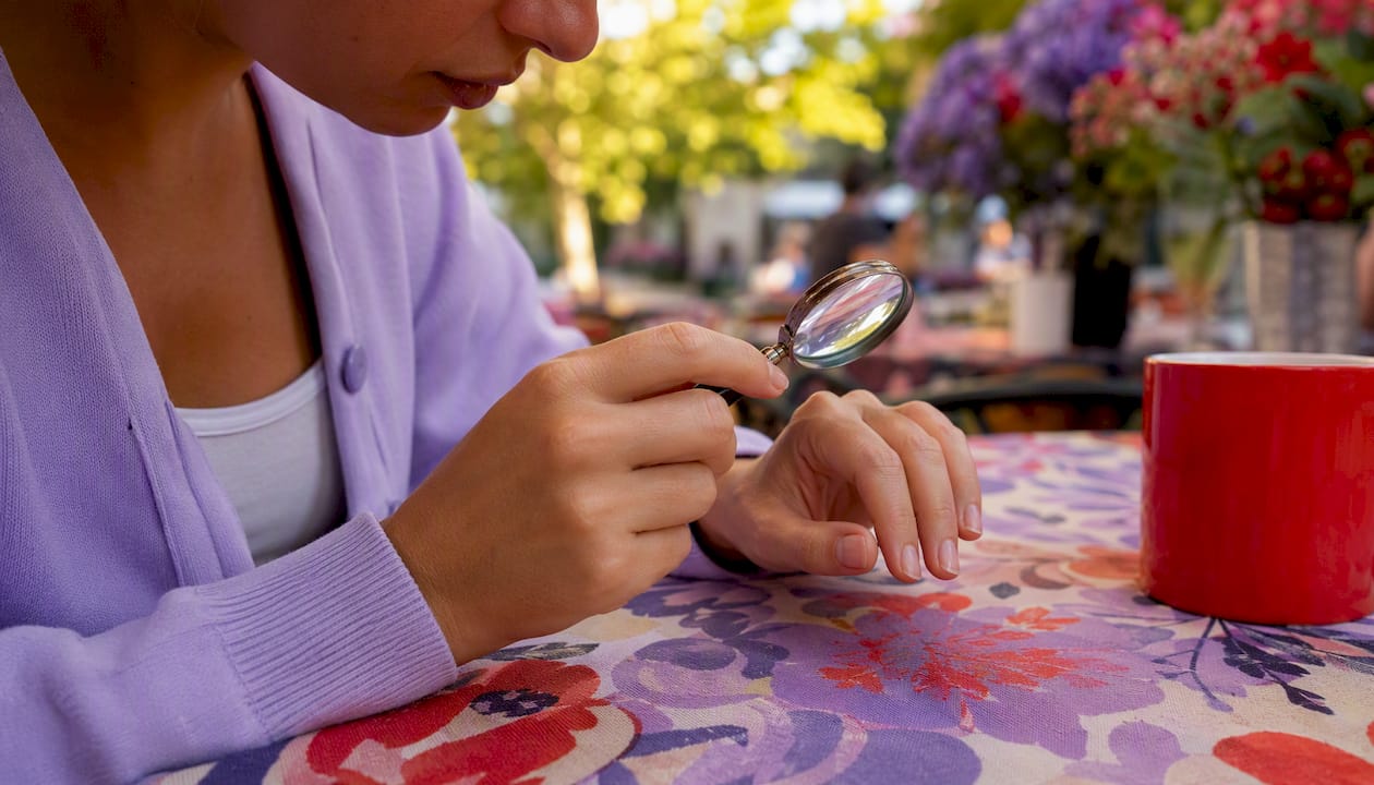 Close-up of inspecting fingernail condition