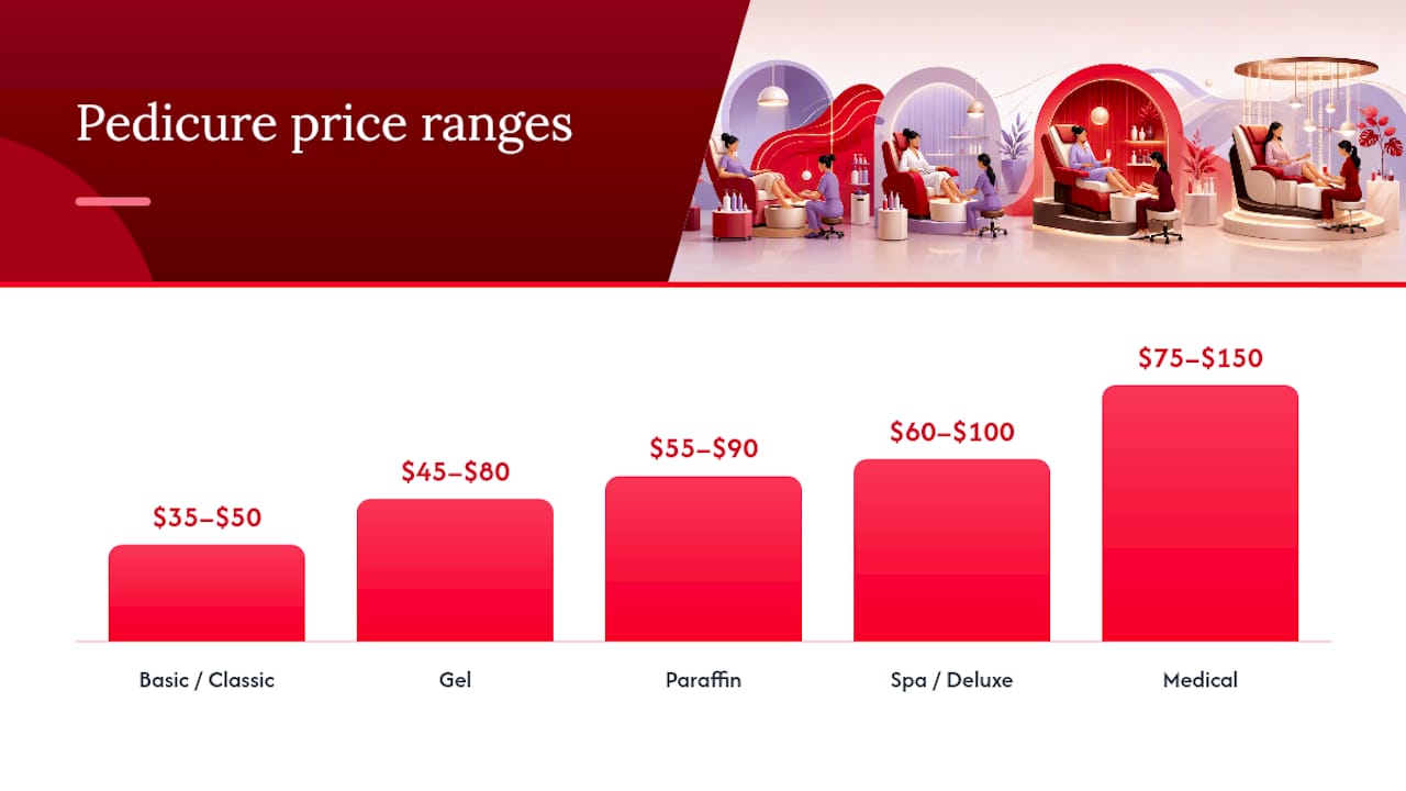 Pedicure types and their cost breakdown