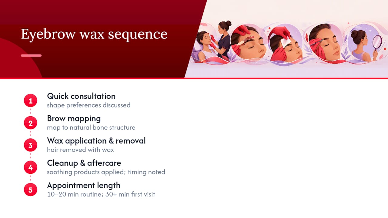 What Happens During a Professional Eyebrow Wax — overview diagram