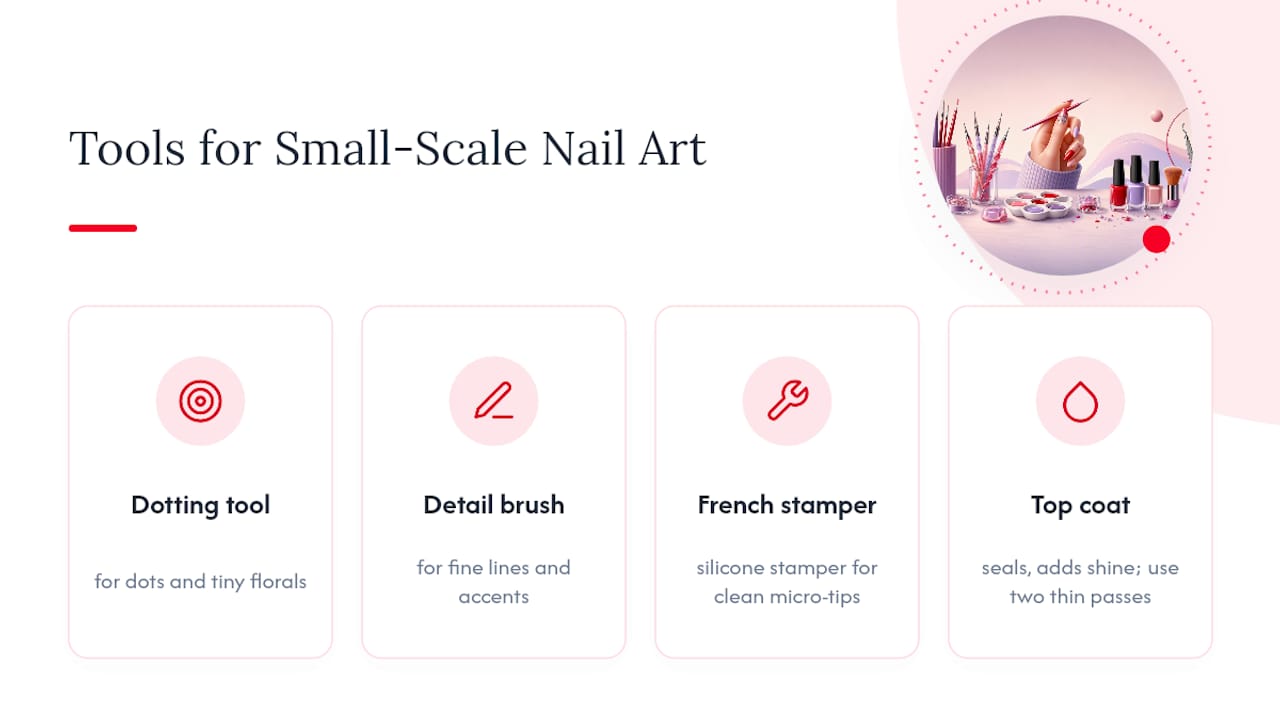 Four tools for small-scale nail art