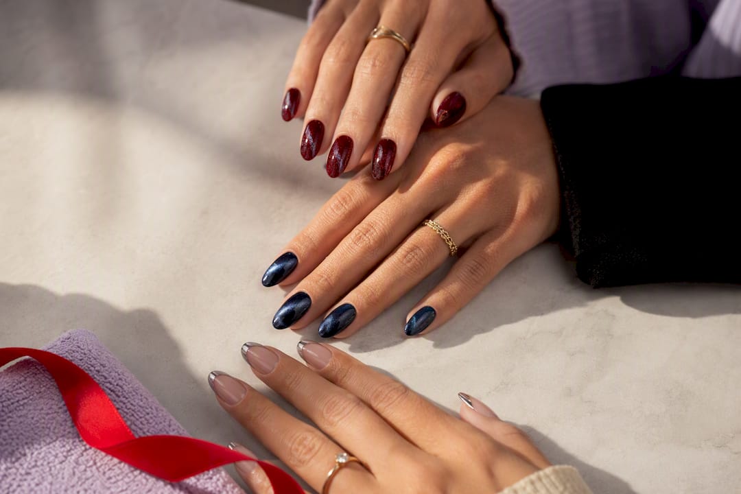 Three festive holiday nail designs