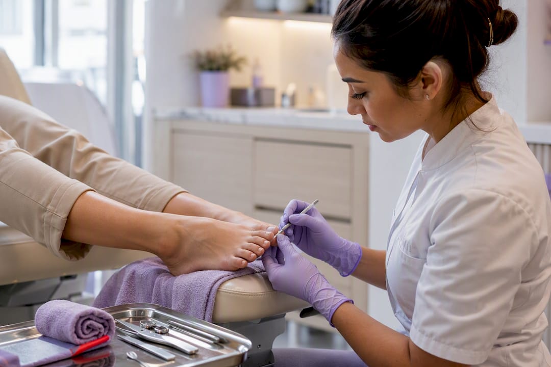 Waterless medical pedicure treatment