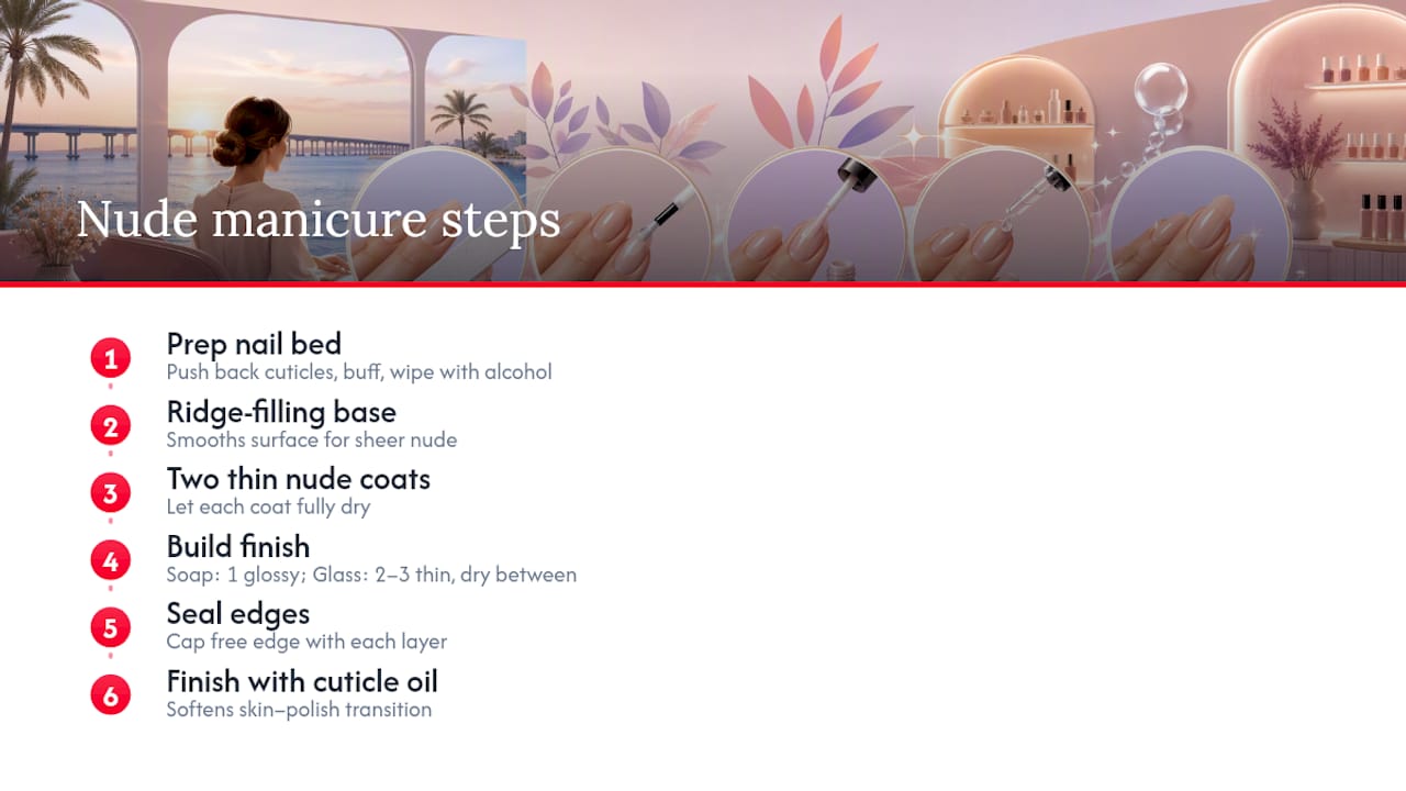 Six-step soap and glass nail process