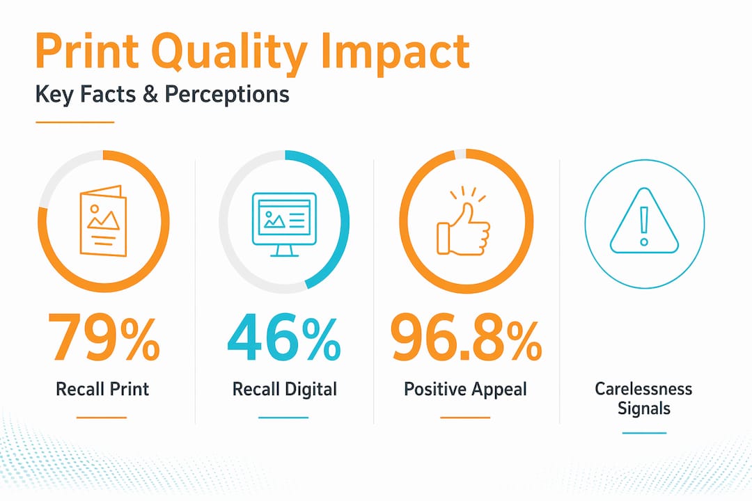 Infographic with key stats about print quality perception