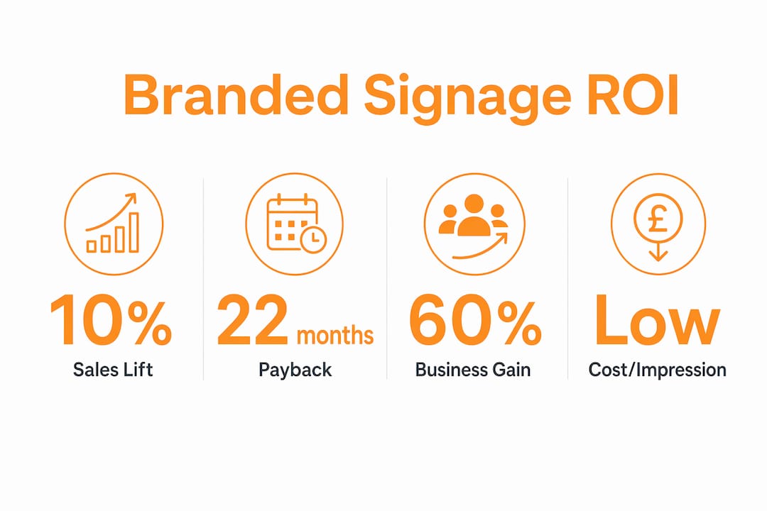 Infographic showing key branded signage sales statistics