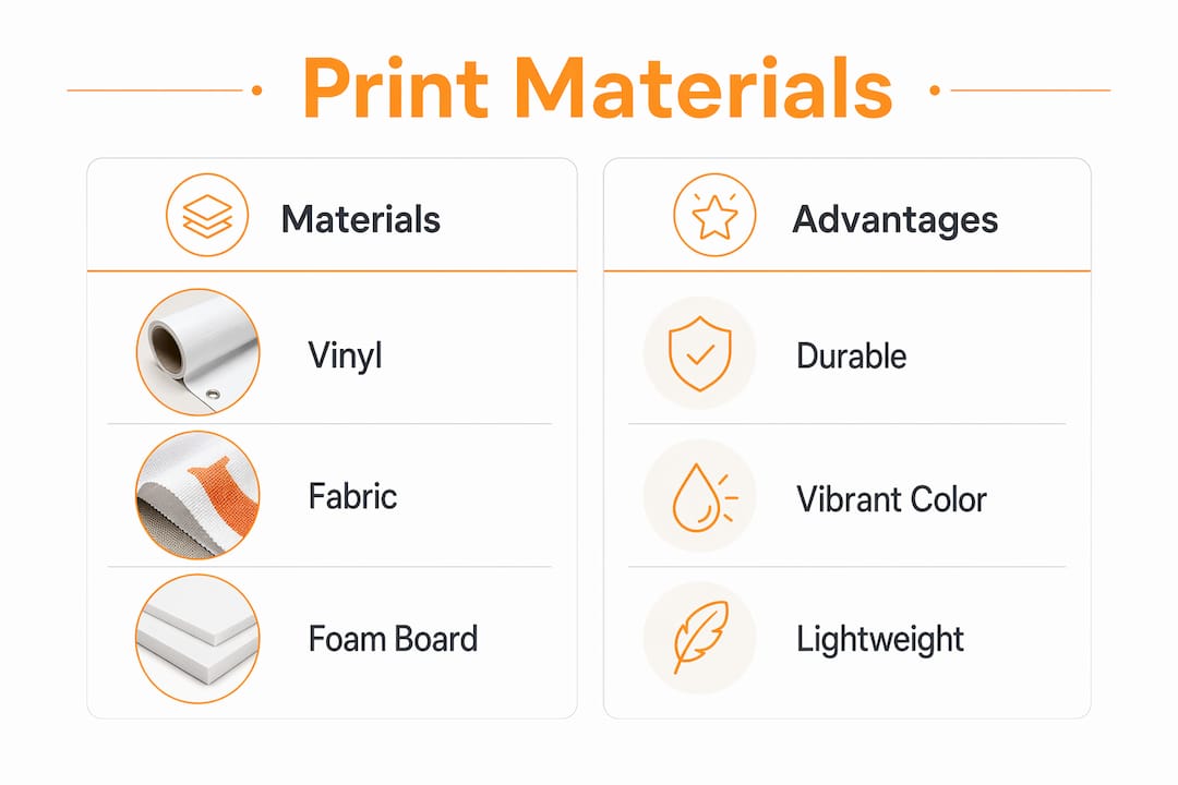 Infographic comparing retail print materials and advantages