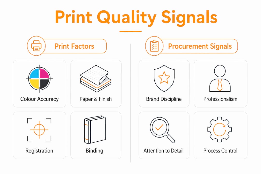 Infographic comparing print factors and procurement signals