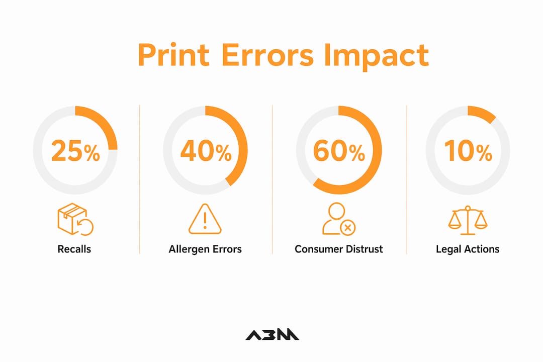 Infographic highlighting key statistics on print errors and consumer risk
