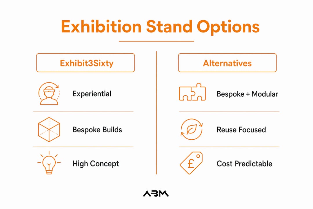 Infographic comparing exhibition stand providers