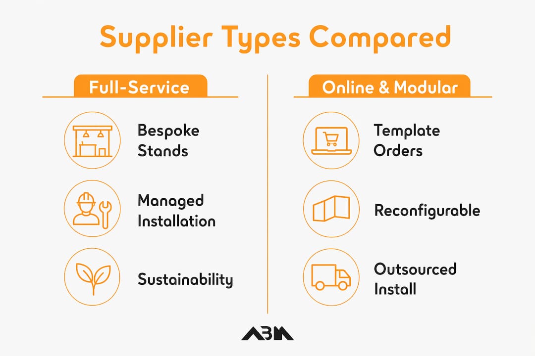 Infographic comparing full-service and online display suppliers