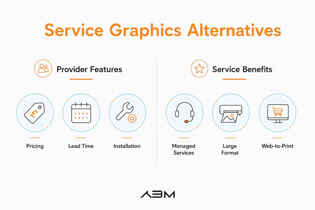 Infographic comparing service graphics alternatives