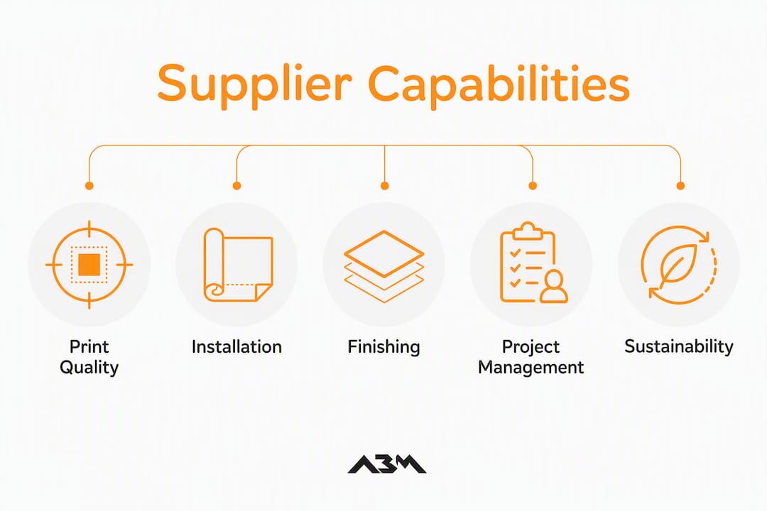 Infographic showing construction print supplier capabilities hierarchy