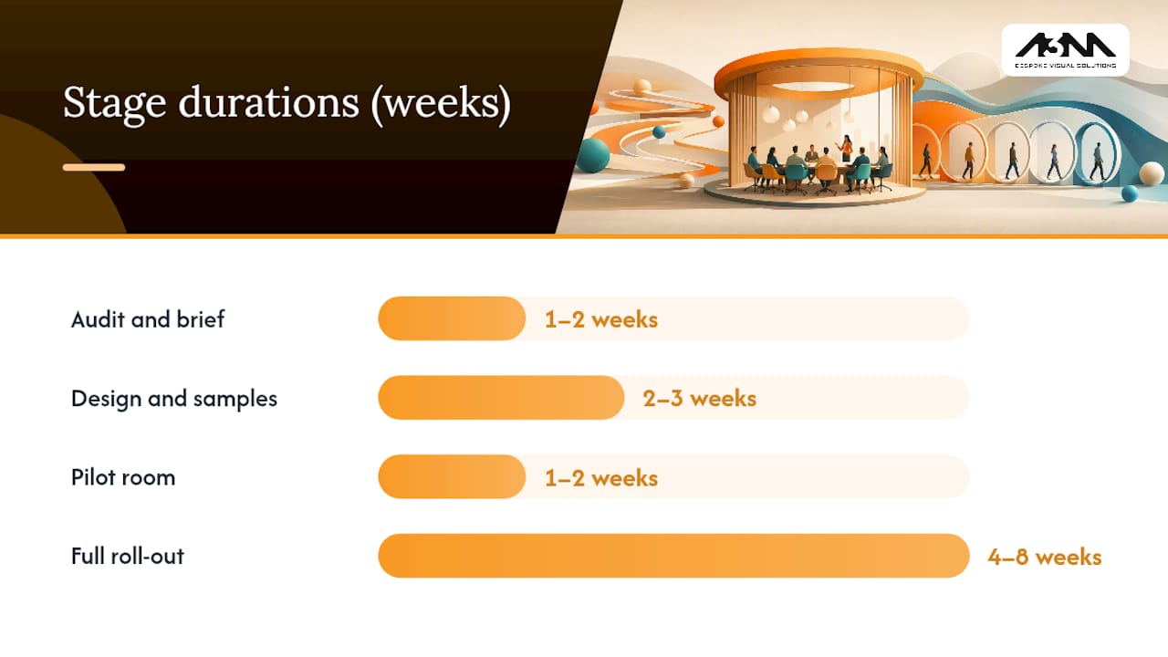 Implementation stages and budgets infographic