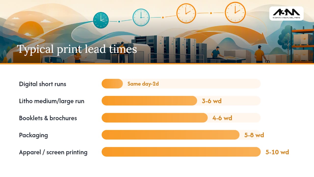 Comparison chart of print job production times