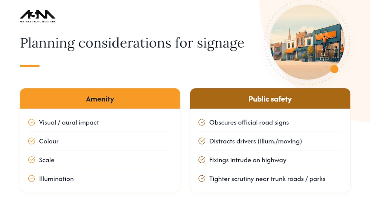 Diagram comparing amenity and public safety considerations