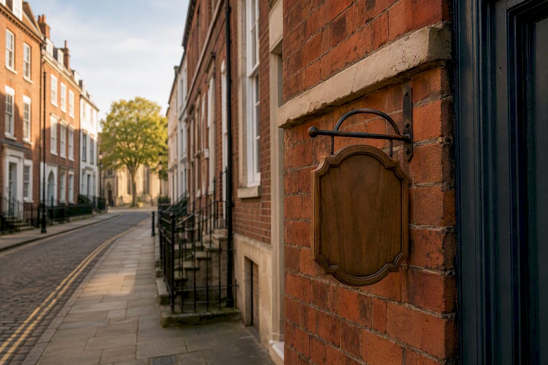 Conservation area building with discreet fascia sign