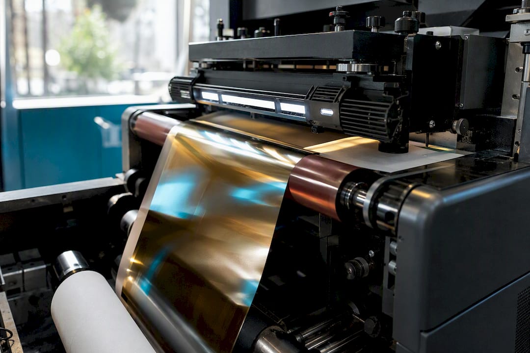 Cold foil application in large press