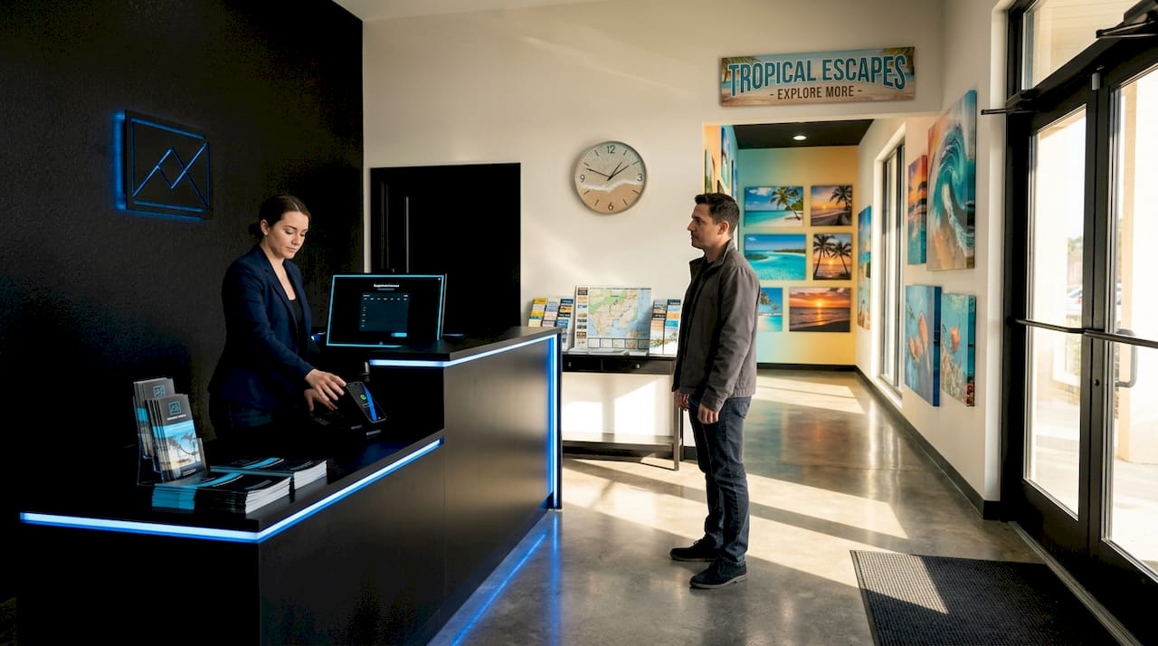 Contrasting inconsistent business interior areas