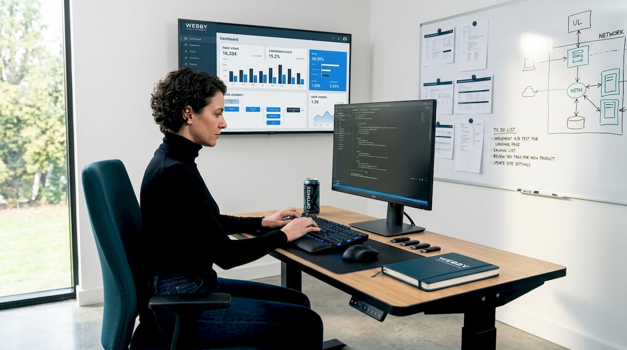 Web developer configures site analytics setup