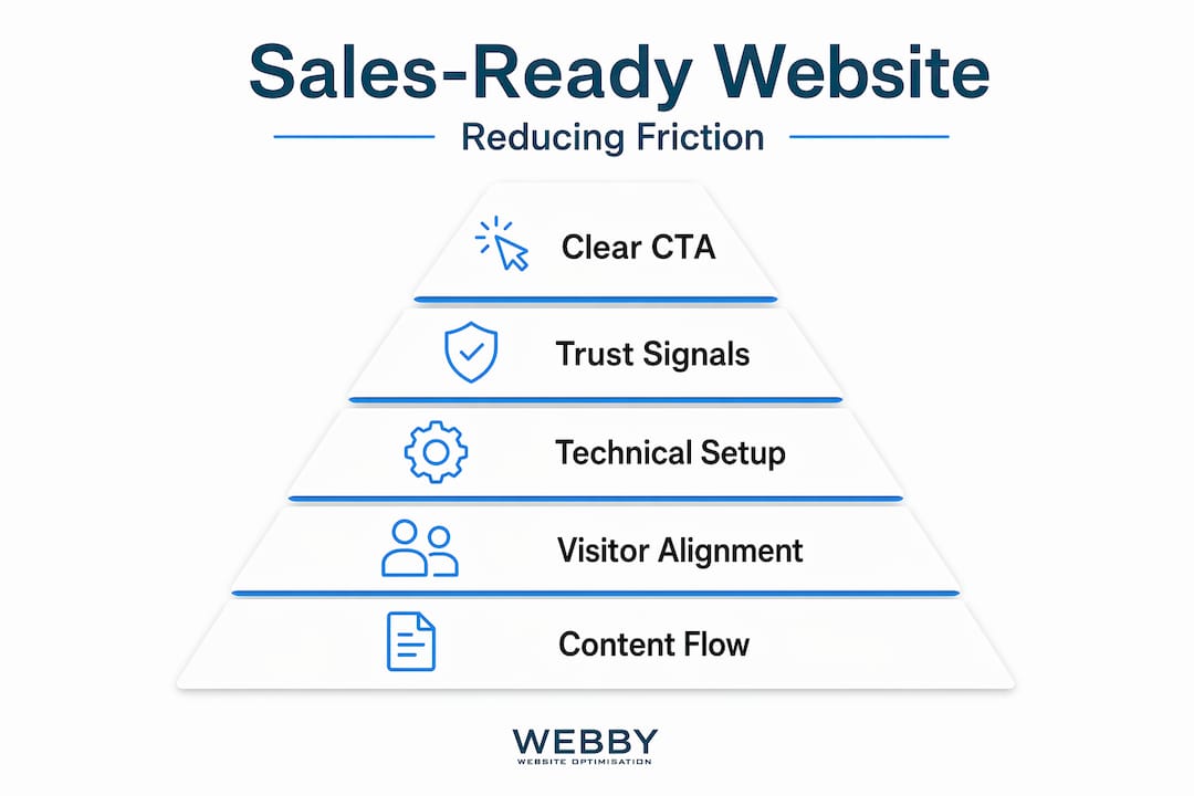 Hierarchy infographic ranking sales-ready website features