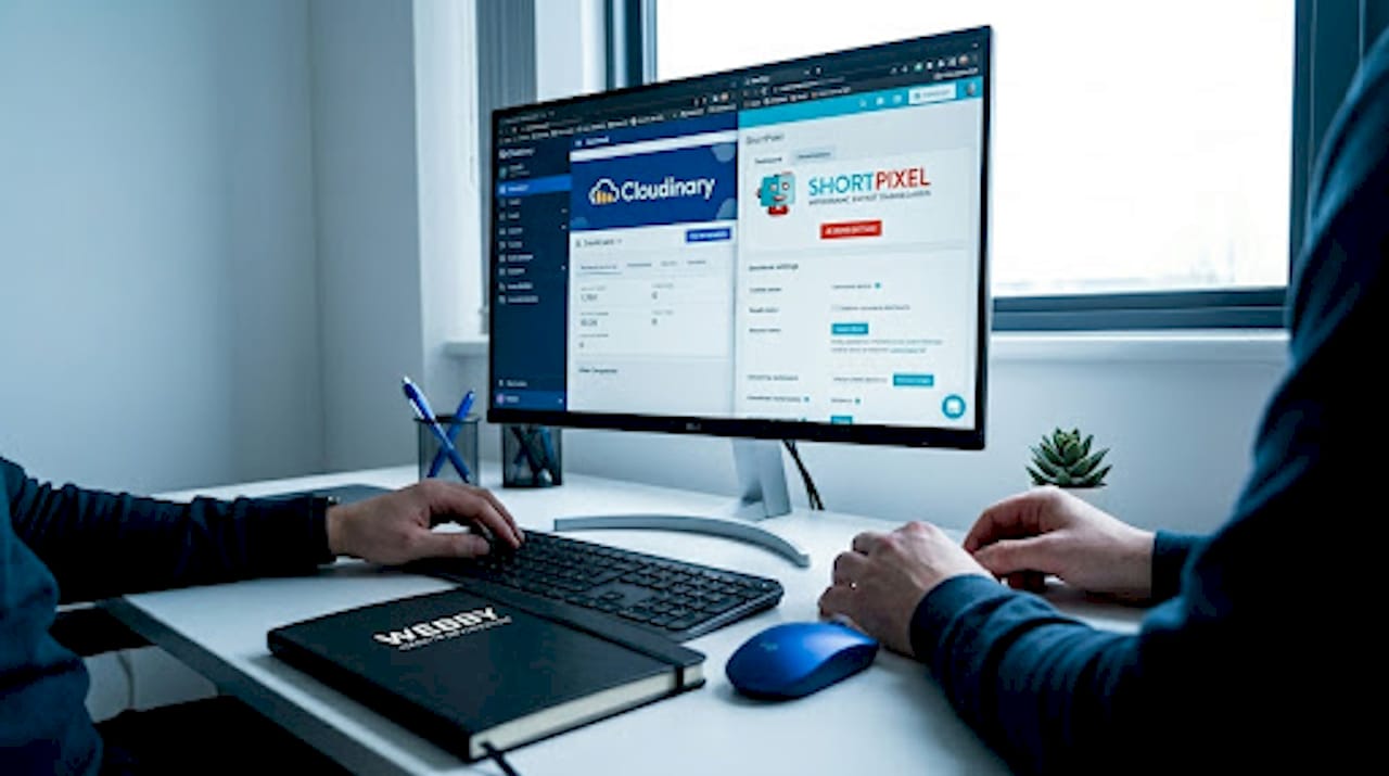 IT professional using image optimization tools