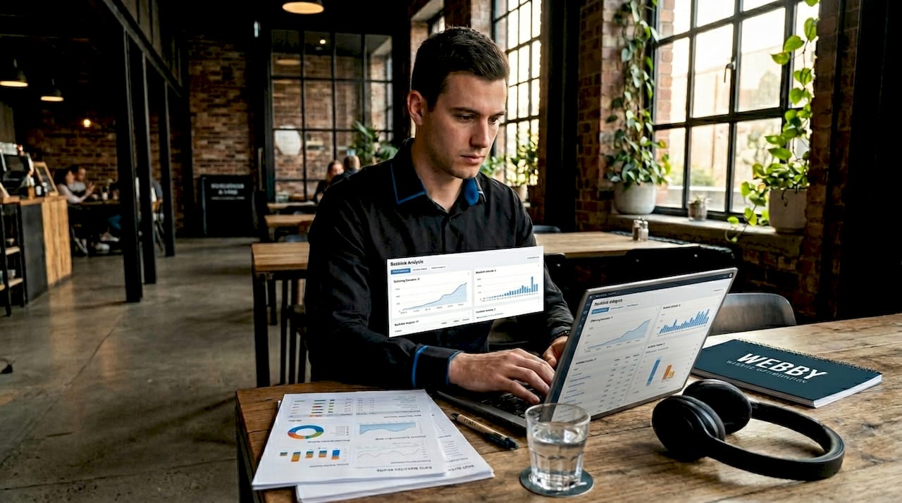 SEO professional working on backlink reports