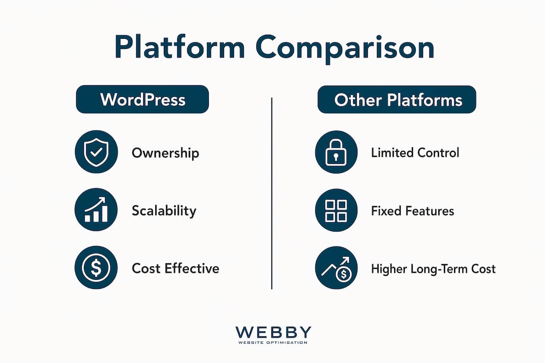 Infographic comparing WordPress and other platforms