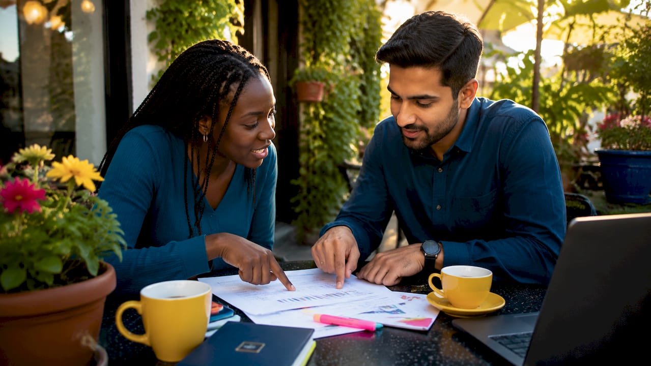 Two SEO experts reviewing manual action documents
