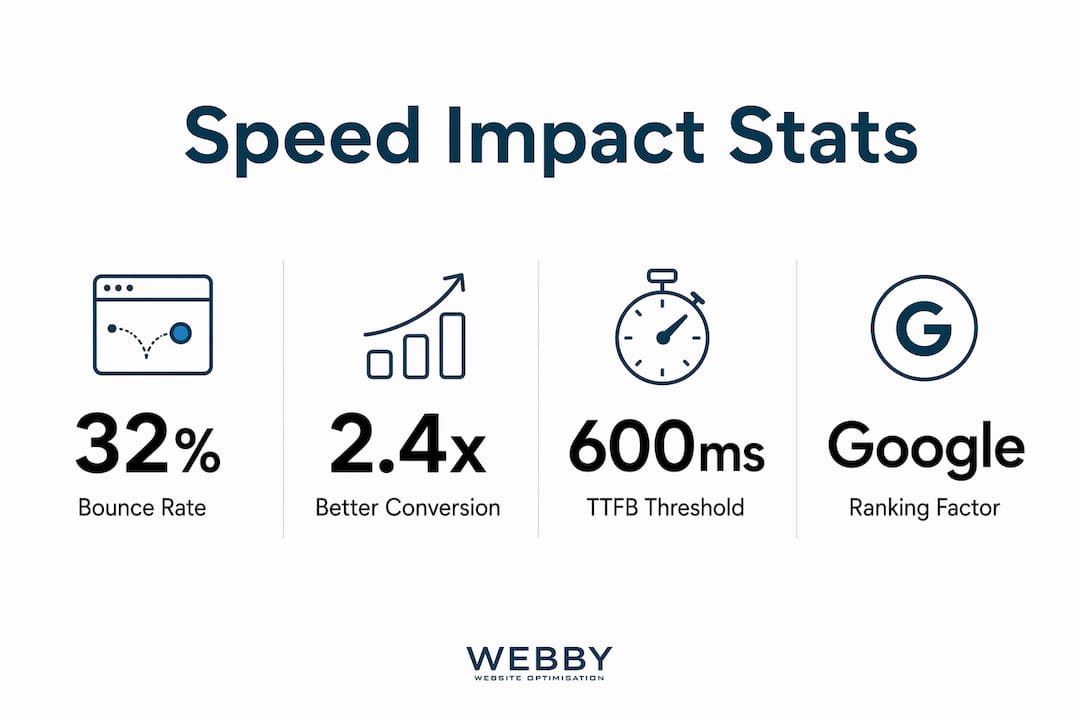 Infographic showing website speed impact statistics