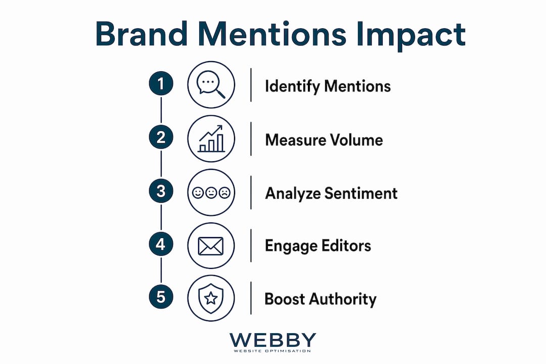 Infographic showing brand mention monitoring steps