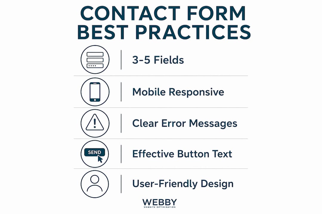 Infographic summarizing best contact form design practices