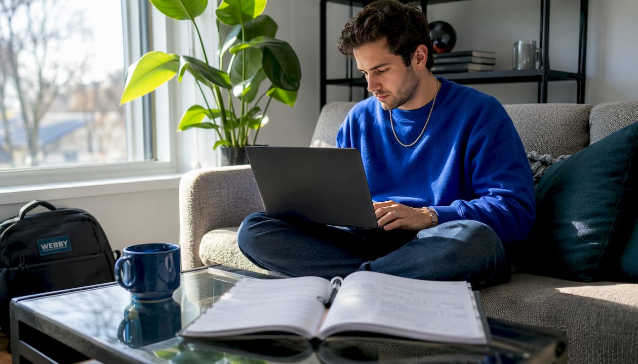 Hands typing FAQ content for SEO on keyboard