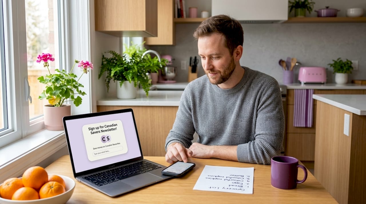 Signing up for food sample newsletters