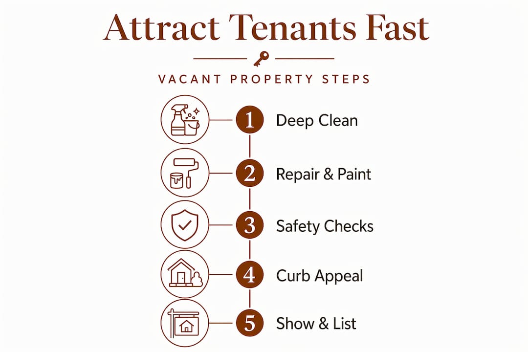 Infographic of steps to attract tenants to property