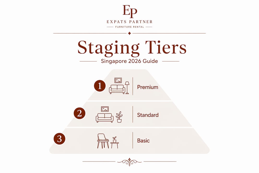Three-tier pyramid infographic for staging costs