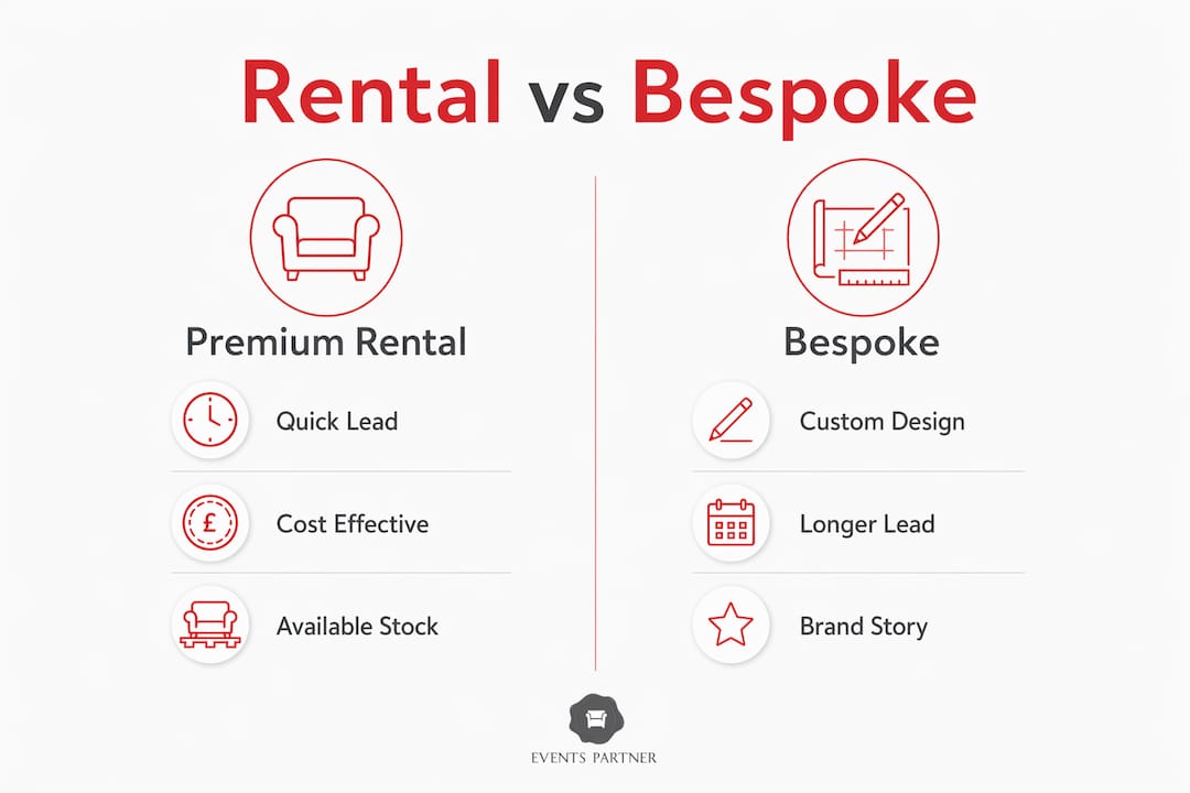 Infographic comparing rental and bespoke furniture