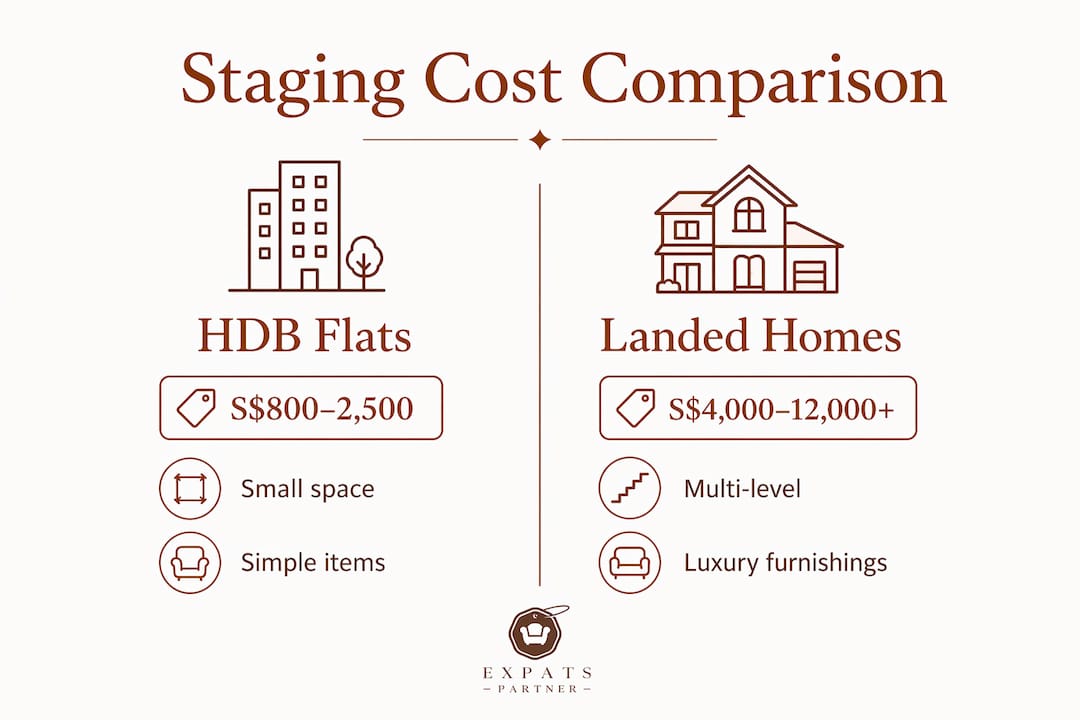 Infographic comparing staging costs by property type