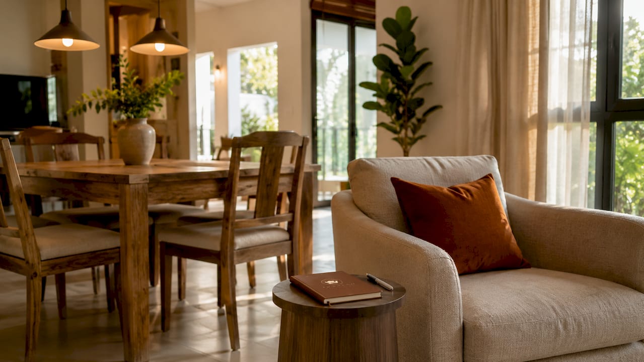 Functional zones with furniture in semi detached house